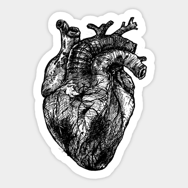 Black Heart Sticker by LydiaWoods